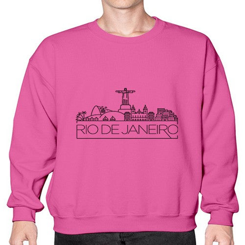 Rio De Janeiro Minimal Skyline 1733# - cities- Sweatshirt - Crew