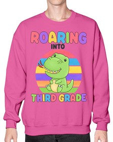 Roaring to third Grade Trex 773# - third grade- Sweatshirt - Crew
