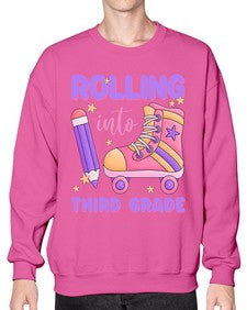 Rolling into third Grade 790# - third grade- Sweatshirt - Crew