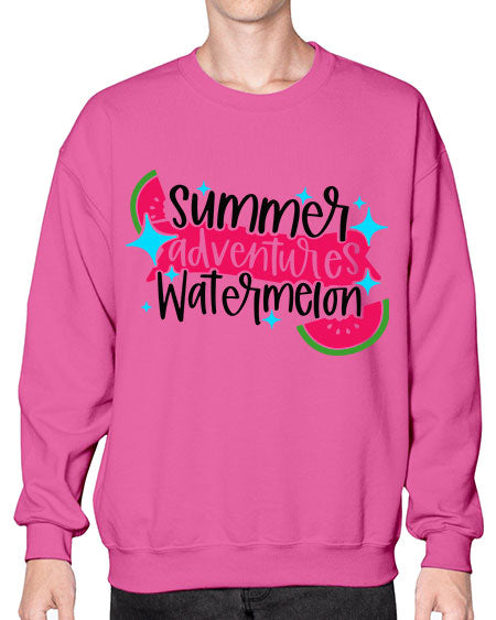 Summer Adventures Watermelon Style 23# - summer- Sweatshirt - Crew