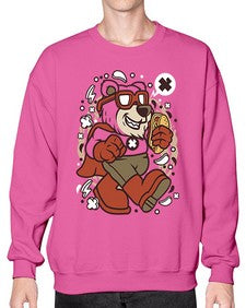 Super bear 236# - cartoon animals- Sweatshirt - Crew