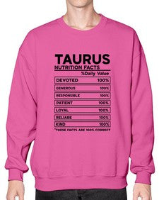 Taurus Nutrition Facts 490# - taurus- Sweatshirt - Crew