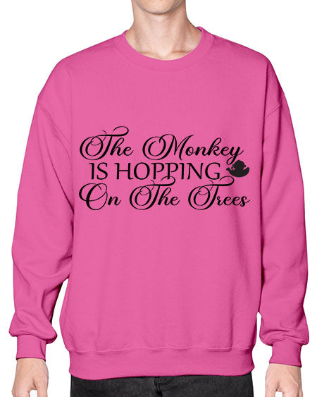 The monkey is hopping on  - monkey- Sweatshirt - Crew
