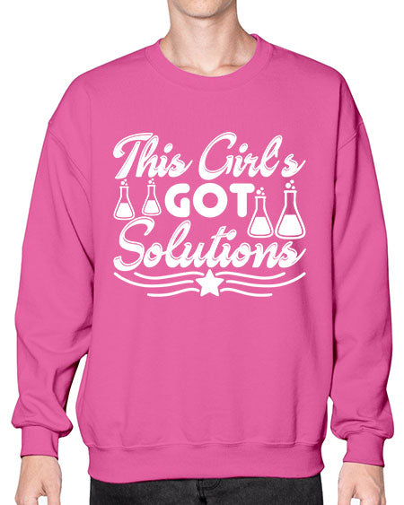 This Girl s Got Solutions 18# - general science- Sweatshirt - Crew