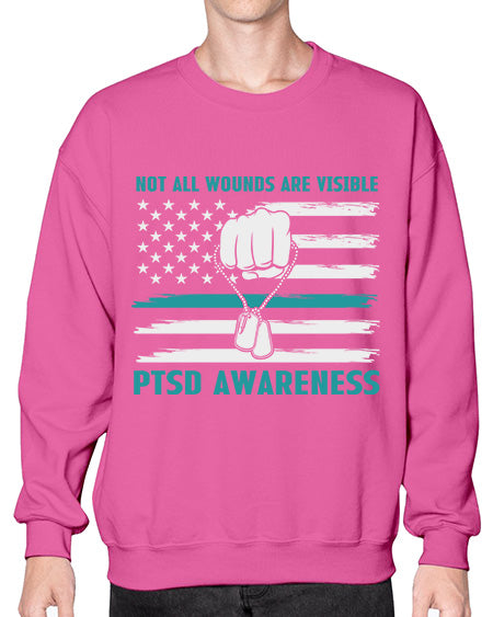 Veteran PTSD Not all wounds 4# - PTSD- Sweatshirt - Crew