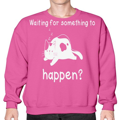 Waiting For Something Sleeping Cat 285# - anime- Sweatshirt - Crew