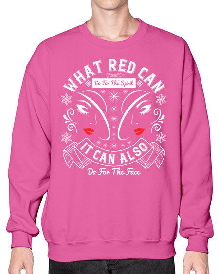 What red can do for the spirit it can also do for the face Style 175# -makeup Sweatshirt - Crew
