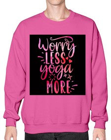 Worry Less Yoga More  609# - yoga- Sweatshirt - Crew