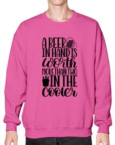 a beer in hand is worth 516# - beer- Sweatshirt - Crew