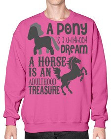 a pony is childhood dream a horse is an adult - horse- Sweatshirt - Crew