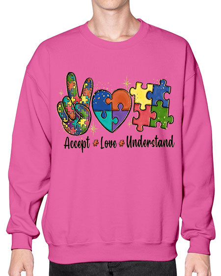accept love understand 2# - autism- Sweatshirt - Crew