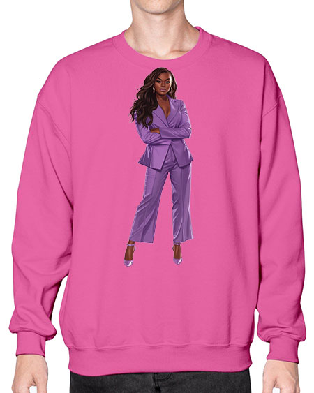 african american girl 3# -  fashion- Sweatshirt - Crew