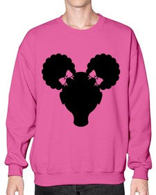 afro puffs girl 75# - black girls or women- Sweatshirt - Crew