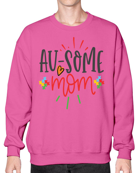 ausome mom Style 4# - autism- Sweatshirt - Crew