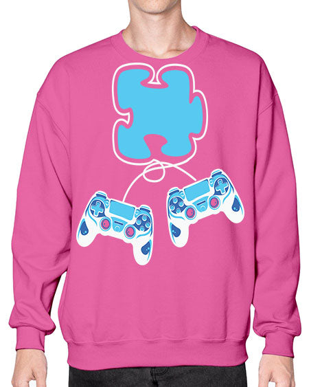 autism awareness gamer puzzle piece 11# - autism- Sweatshirt - Crew