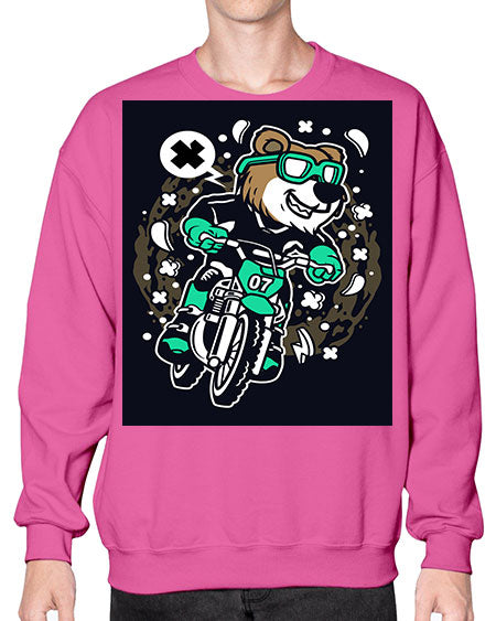 bear motocross rider 37# - bears - animals- Sweatshirt - Crew
