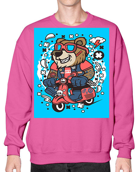 bear scooterist 41# - bears - animals- Sweatshirt - Crew