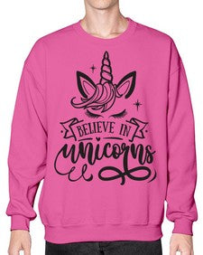 believe in unicorns black 55# - unicorn- Sweatshirt - Crew