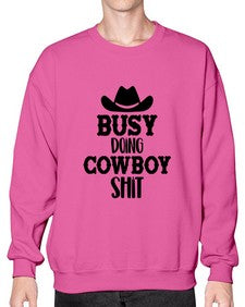 busy doing cowboy shit 283# - western- Sweatshirt - Crew