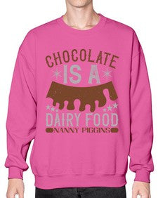chocolate is a dairy food nanny piggins 91# - chocolate- Sweatshirt - Crew