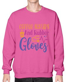coffee scrubs and rubber gloves Style 662# - nurse- Sweatshirt - Crew