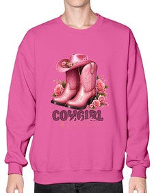 cowgirl valentine cupid valentine 352# - western- Sweatshirt - Crew