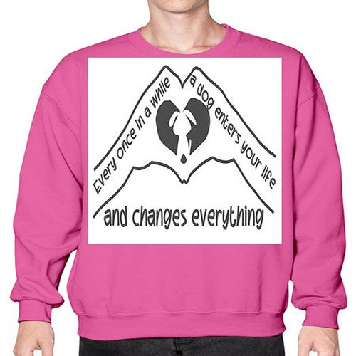 dog changes everything 75# - dogs- Sweatshirt - Crew