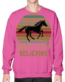 don’t stop believing Style 8# - horse- Sweatshirt - Crew