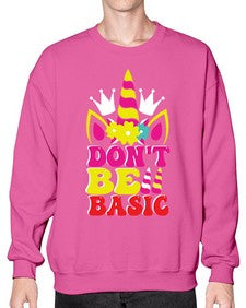 dont be basic 94# - unicorn- Sweatshirt - Crew