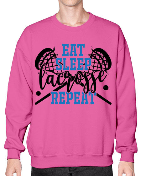 eat sleep lacrosse repeat 15# - lacrosse- Sweatshirt - Crew