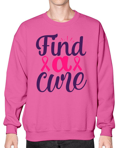 find a cure - breast cancer- Sweatshirt - Crew