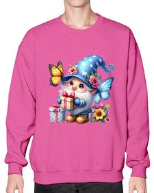 gnome with butterfly 03# - gnome- Sweatshirt - Crew