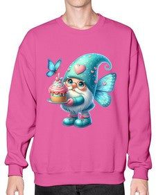gnome with butterfly 20# - gnome- Sweatshirt - Crew