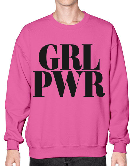 grl pwr 141# - black words and phrases- Sweatshirt - Crew