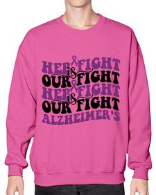 her fight is our fight alzheimer s 156# - alzheimers- Sweatshirt - Crew