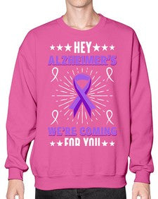 hey alzheimeers were coming for you 157# - alzheimers- Sweatshirt - Crew