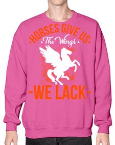 horses give us the wings we lack Style 4# - horse- Sweatshirt - Crew