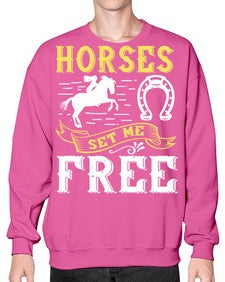 horses set me free Style 39# - horse- Sweatshirt - Crew