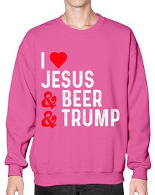 i love jesus beer and trump 1140# - beer- Sweatshirt - Crew