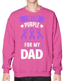 i wear purple for dad 170# - alzheimers- Sweatshirt - Crew