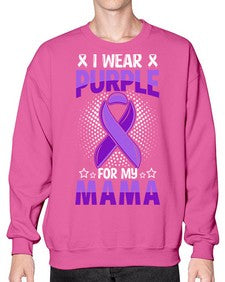 i wear purple for mama 173# - alzheimers- Sweatshirt - Crew