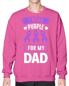 i wear purple for my 186# - alzheimers- Sweatshirt - Crew