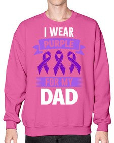 i wear purple for my 187# - alzheimers- Sweatshirt - Crew