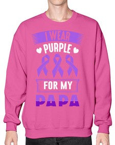 i wear purple for papa 174# - alzheimers- Sweatshirt - Crew