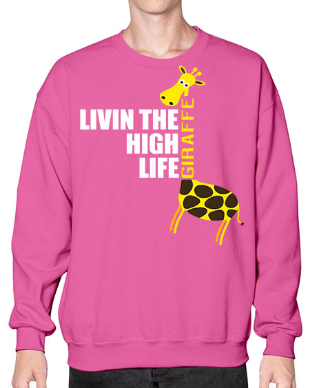 living the high life giraffe - giraffee- Sweatshirt - Crew