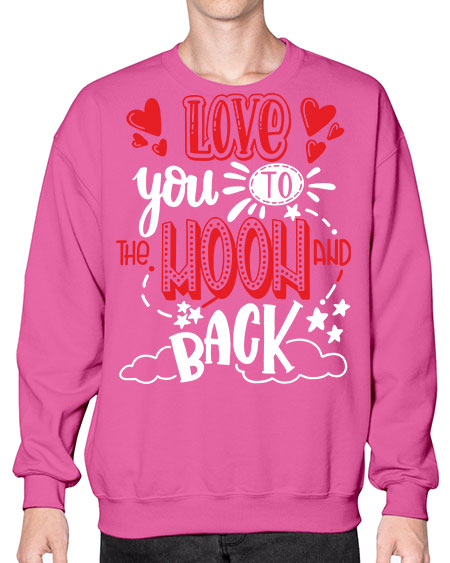 love you to the moon and back 4# - moon- Sweatshirt - Crew