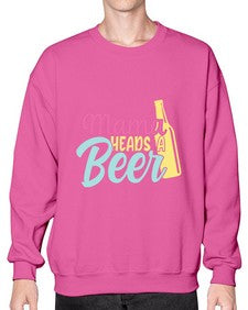mama heads a beer 324# - beer- Sweatshirt - Crew