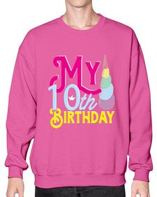 my 10th birthday 251# - unicorn- Sweatshirt - Crew