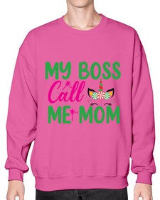 my boss call me mom 311# - unicorn- Sweatshirt - Crew