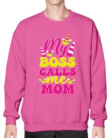 my boss calls me mom 312# - unicorn- Sweatshirt - Crew